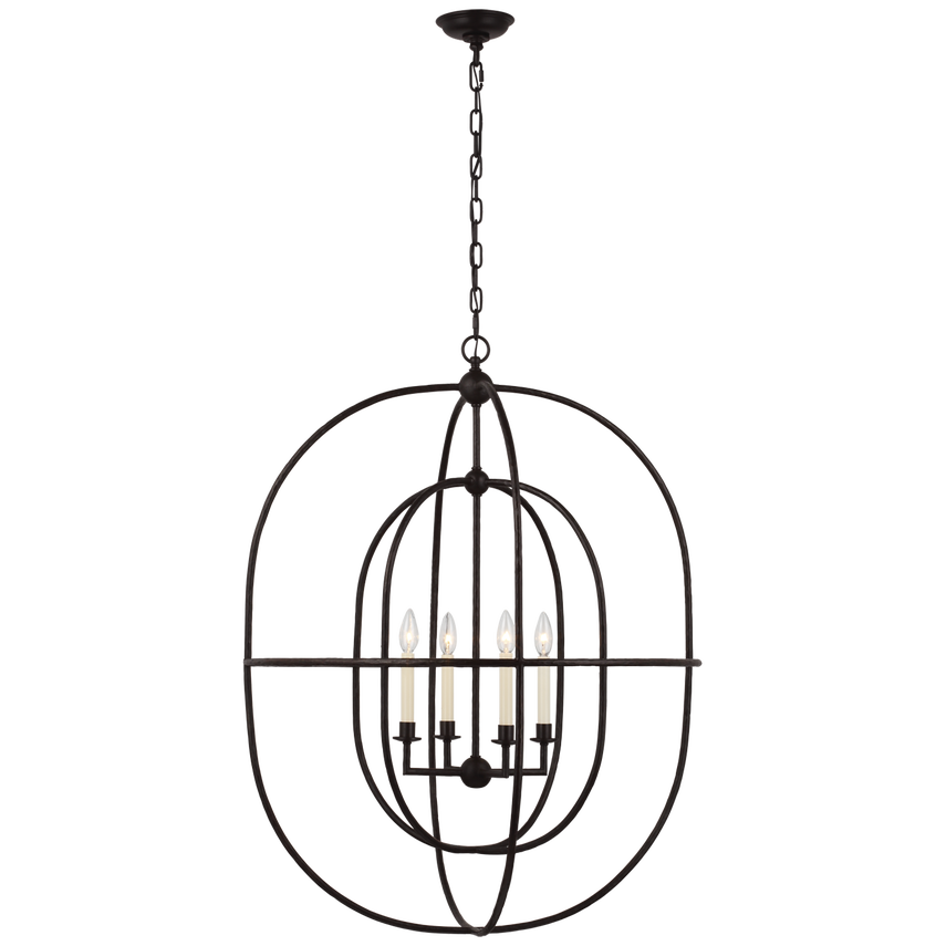 Desmond Open Oval Lantern - Aged Iron/Gild