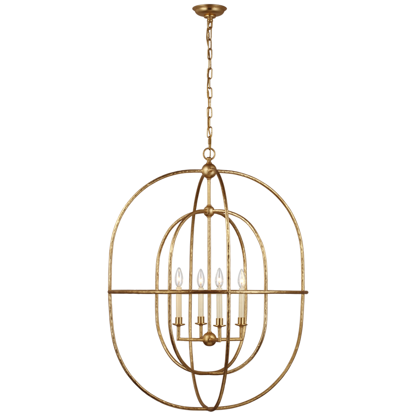 Desmond Open Oval Lantern - Aged Iron/Gild