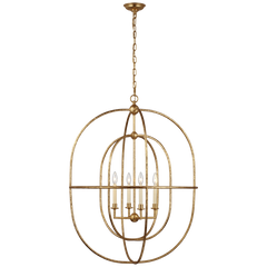 Desmond Open Oval Lantern - Aged Iron/Gild