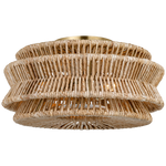Antigua 2Lt Semi-Flush Fitting - Natural Abaca/Brass