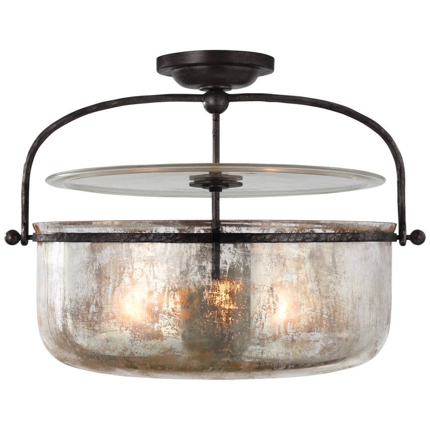 Lorford Semi-Flush Mount - Aged Iron