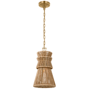 Antigua 1Lt Pendant - Natural Abaca & Brass