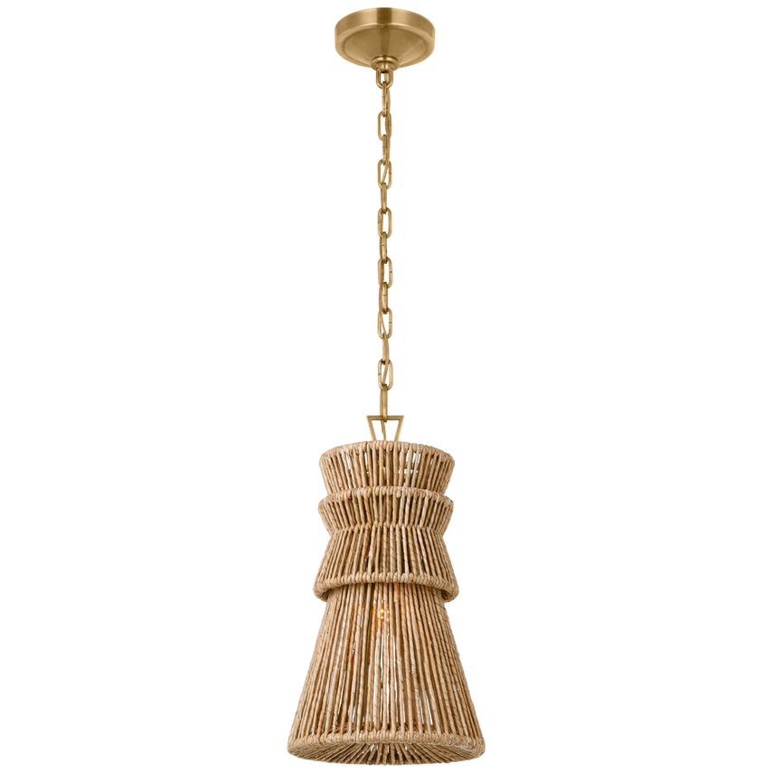 Antigua 1Lt Pendant - Natural Abaca & Brass