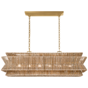 Antigua 6Lt Linear Island Pendant -  Natural Abaca & Brass