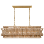Antigua 6Lt Linear Island Pendant -  Natural Abaca & Brass