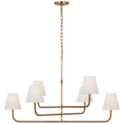 Basden Three Tier Chandelier - Brass & Rattan