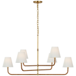 Basden Three Tier Chandelier - Brass & Rattan