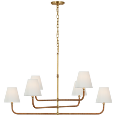 Basden Three Tier Chandelier - Brass & Rattan