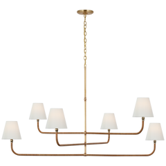 Basden Three Tier Chandelier - Rattan & Brass