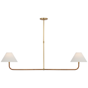Basden 2Lt Linear Pendant - Brass & Rattan