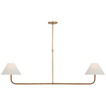 Basden 2Lt Linear Pendant - Brass & Rattan