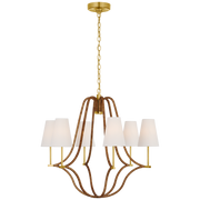 Biscayne Wrapped Chandelier - Rattan & Brass/Nickel