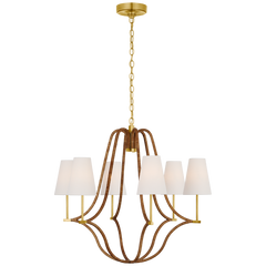 Biscayne Wrapped Chandelier - Rattan & Brass/Nickel