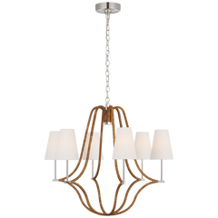 Biscayne Wrapped Chandelier - Rattan & Brass/Nickel