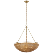 Clovis Wicker Chandelier - Brass