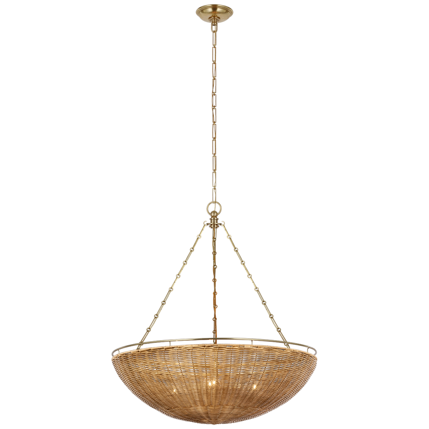 Clovis Wicker Chandelier - Brass