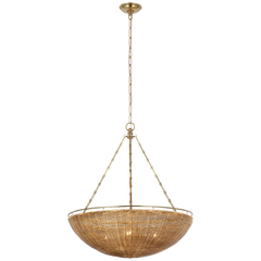 Clovis Wicker Chandelier - Brass