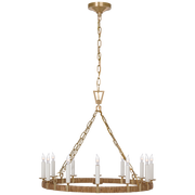 Darlana Rattan Wrapped Chandelier - Iron/Brass