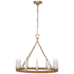 Darlana Rattan Wrapped Chandelier - Iron/Brass