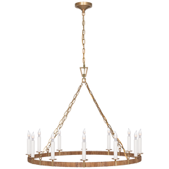 Darlana Rattan Wrapped Chandelier - Iron/Brass