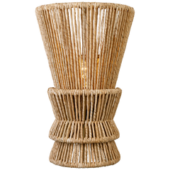 Antigua 1Lt Wall Sconce - Natural Abaca & Brass