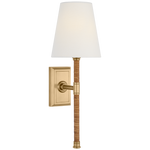 Basden Tall Wall Sconce - Brass & Rattan