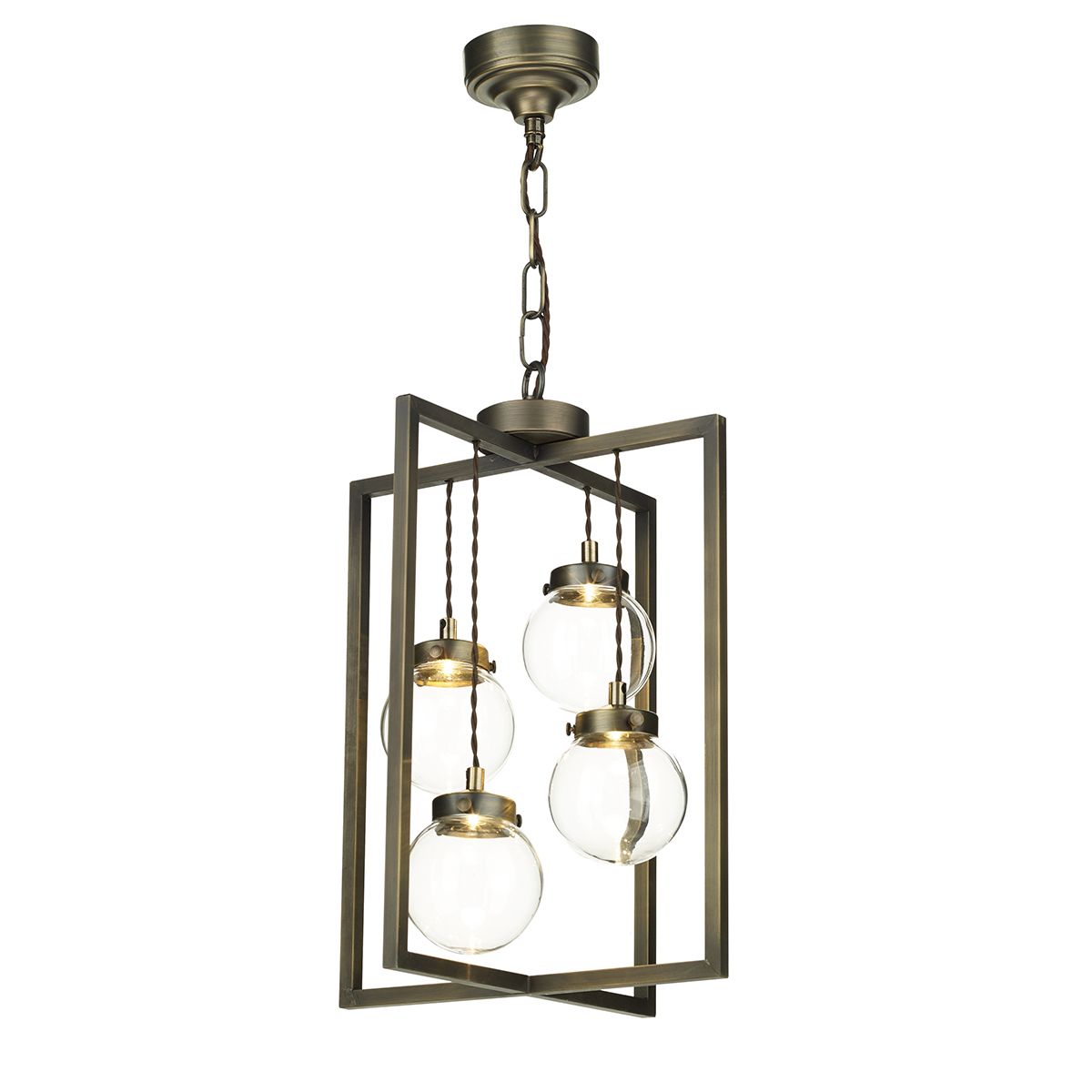 Chiswick 4 Light Lantern Antique Brass