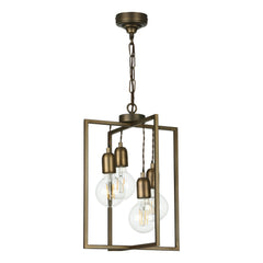 Chiswick Four Light Pendant in Antique Brass