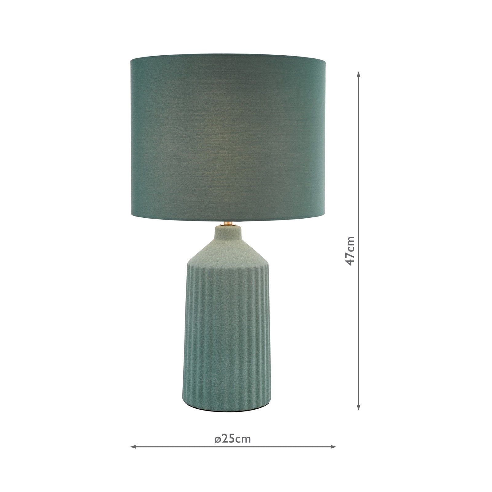 Chloris Table Lamp Green/Grey With Shade E27