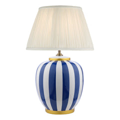 Circus Ceramic Table Lamp Blue/Red & White With Shade