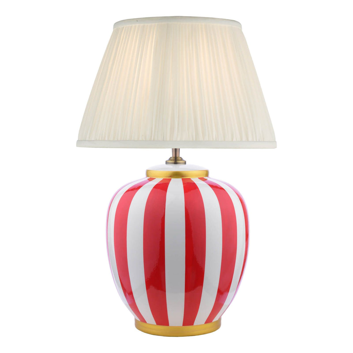 Circus Ceramic Table Lamp Blue/Red & White With Shade