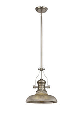 Savannah Single Pendant Ceiling Light 1 E27  Polished Nickel With Various Glass  Shade Colours IP20