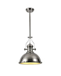 Savannah Single Pendant Ceiling Light, Polished Nickel With Various Glass  Shade Colours