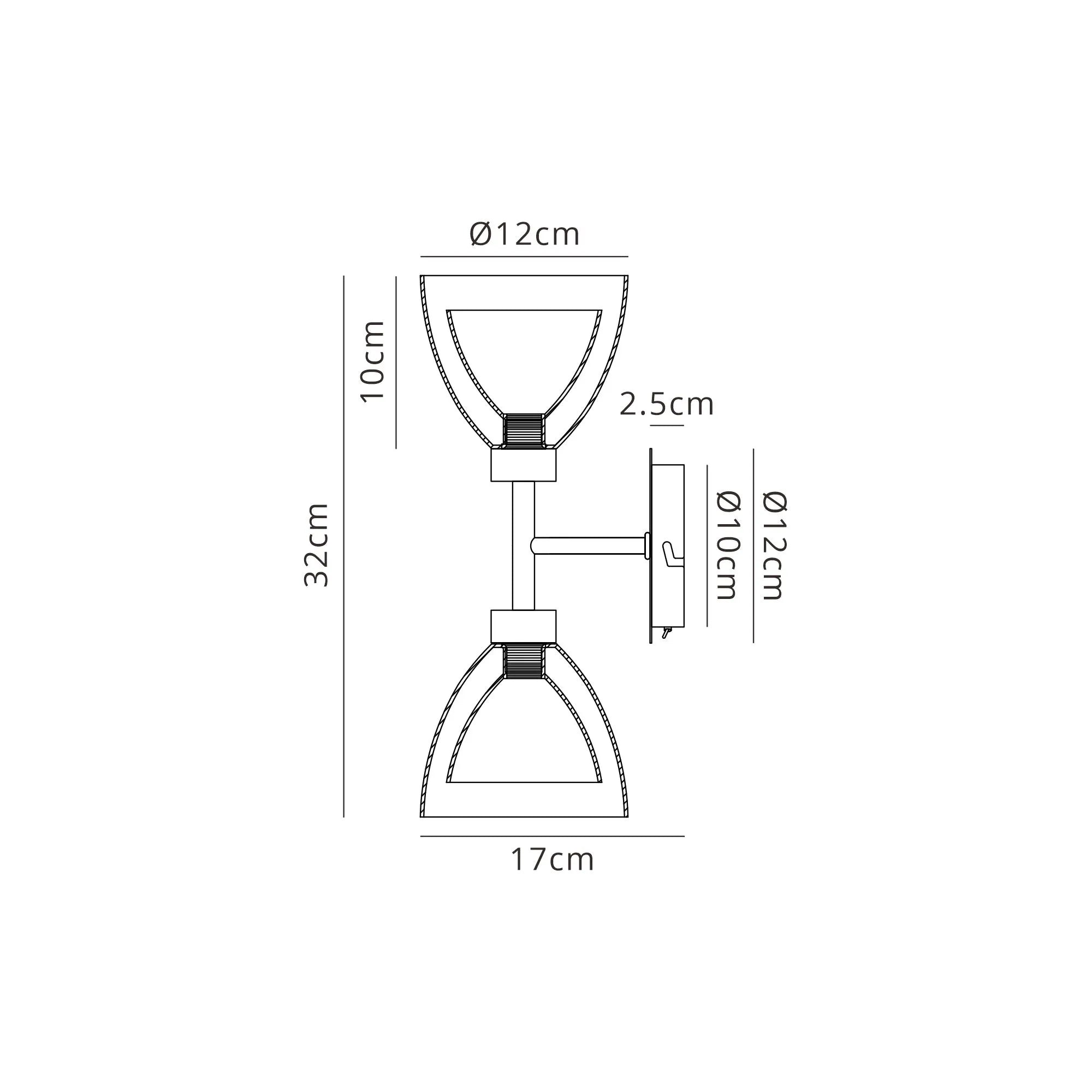 Cassis 2Lt Up/Down Wall Lamp - Various Finish