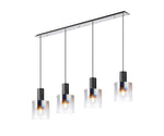 Hailey 4Lt Smooth Linear Pendant - Various Colours