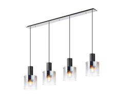 Hailey 4Lt Smooth Linear Pendant - Various Colours