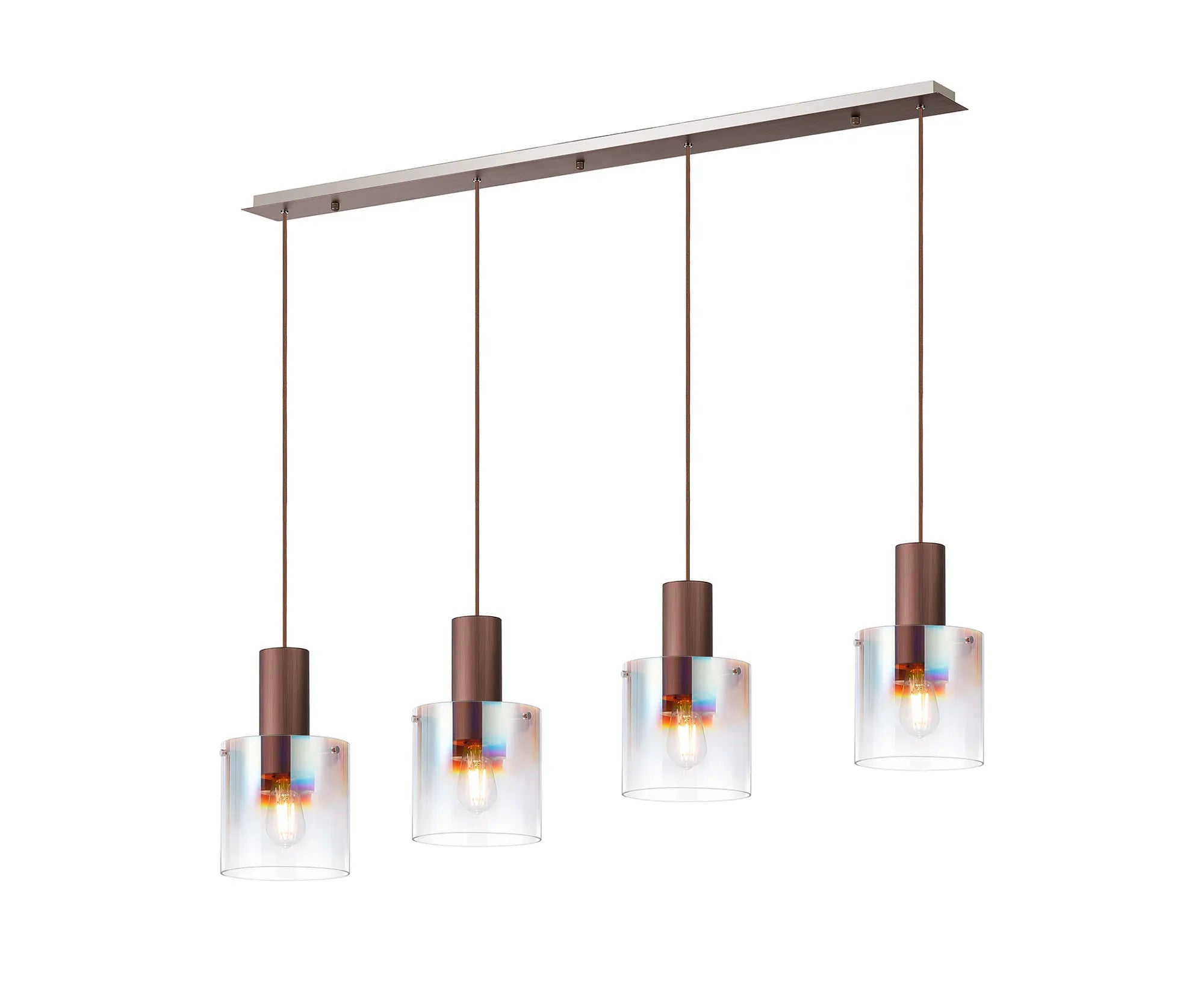 Hailey 4Lt Smooth Linear Pendant - Various Colours