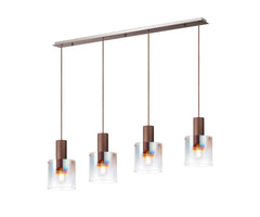 Hailey 4Lt Smooth Linear Pendant - Various Colours