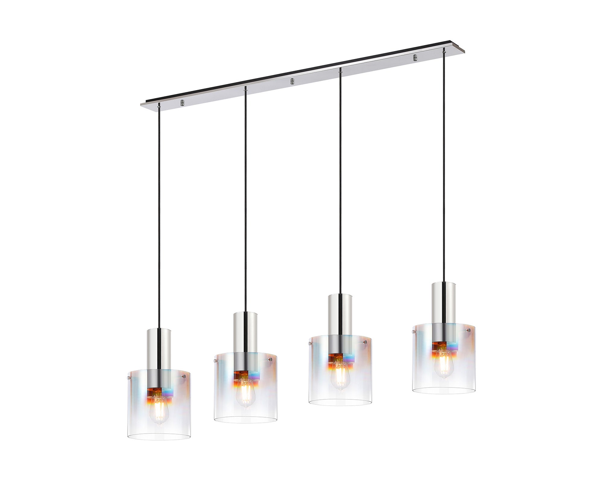 Hailey 4Lt Linear Pendant Wide Line Glass - Various Colours