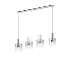 Hailey 4Lt Smooth Linear Pendant - Various Colours