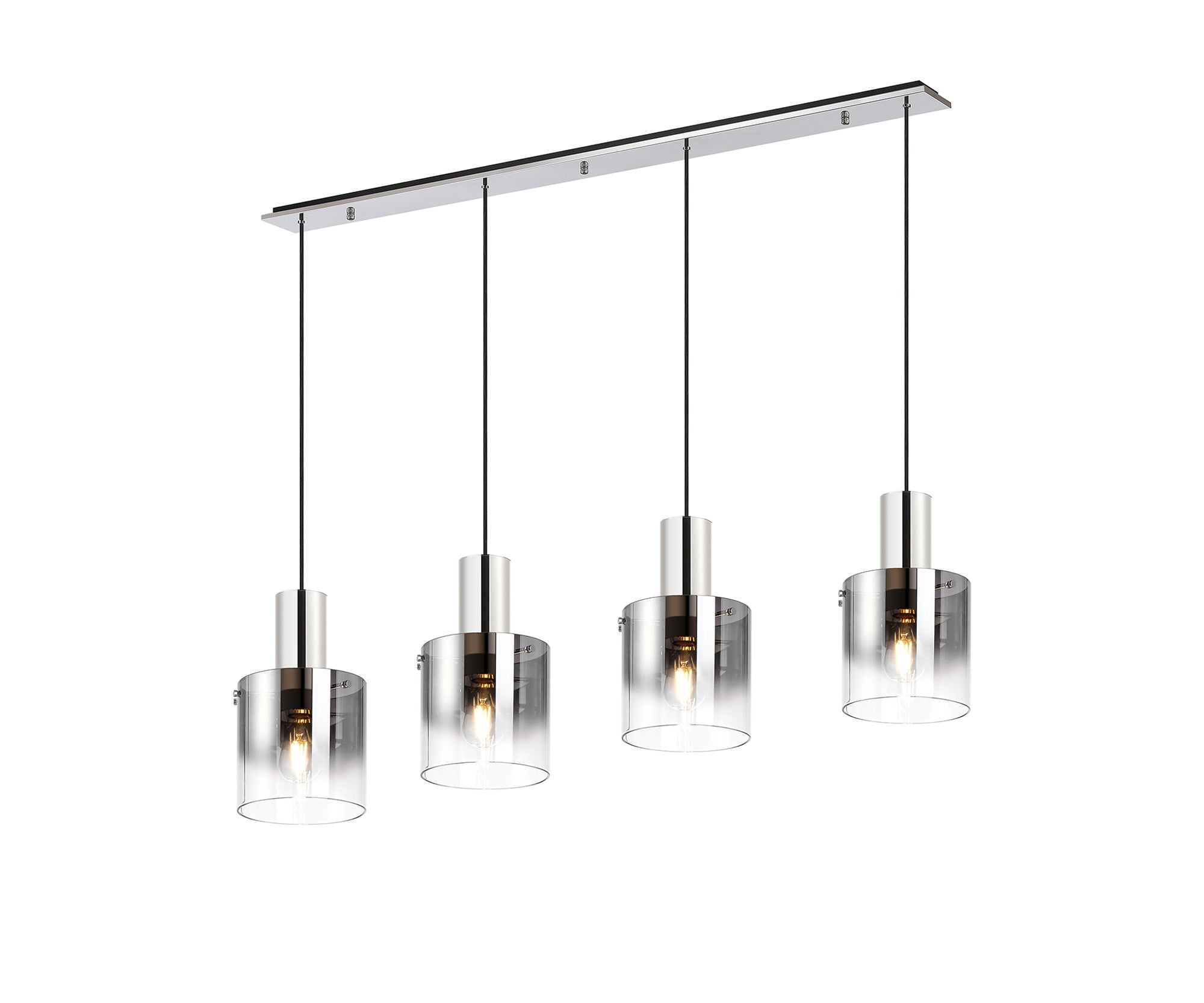 Hailey 4Lt Linear Pendant Wide Line Glass - Various Colours