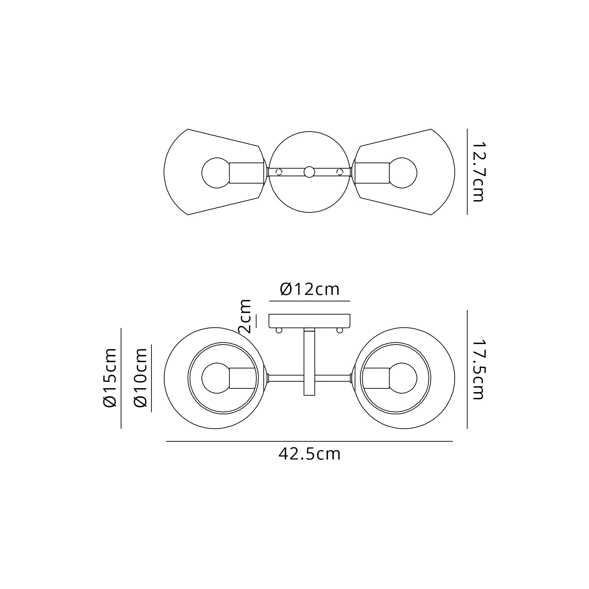 Delmar 2Lt Wall Light - Various Colours