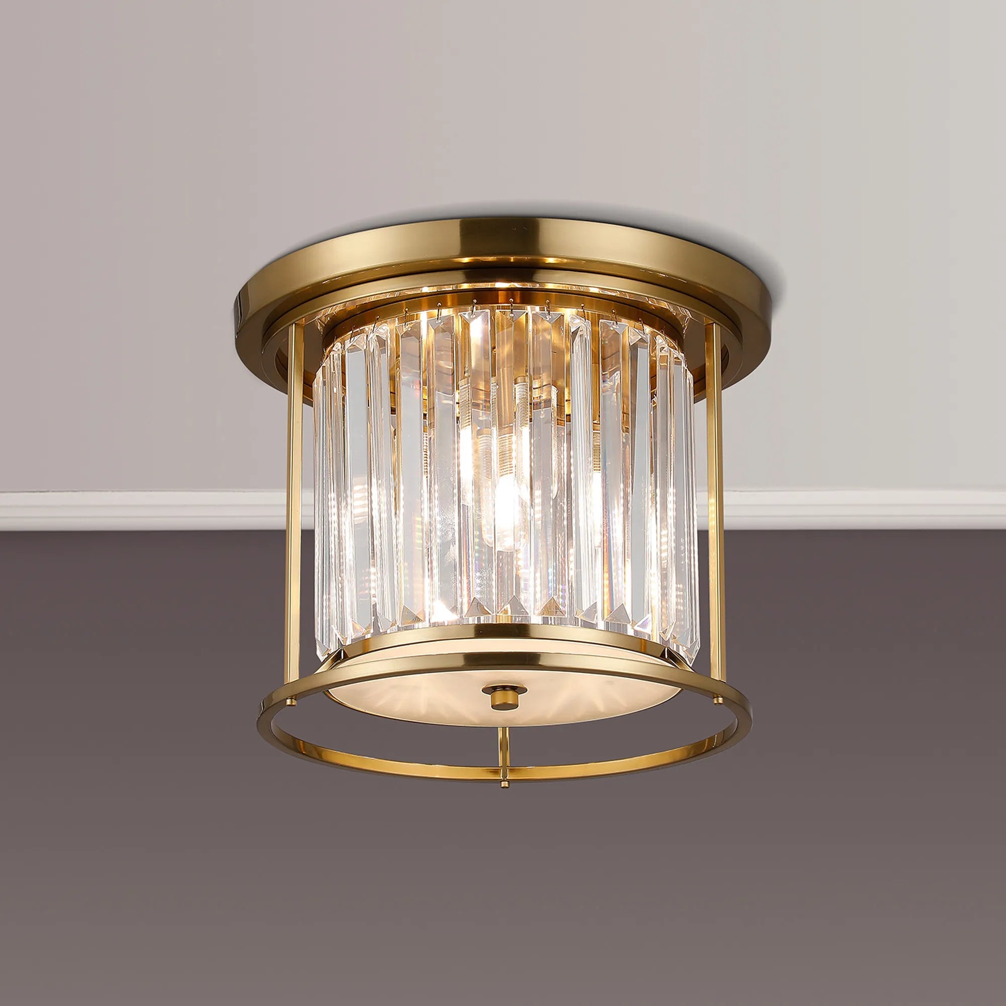 Massa Bathroom Flush Ceiling Light- Black, Polished Nickel, Gold Finishes