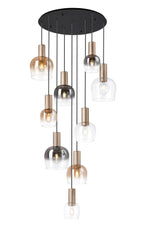 Camden Round Pendant In Various Finishes & Multi Colour Shades