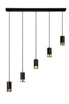 Almera Kitchen Table/Island Light GU10, Black & Painted Gold