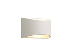 Stucco Rectangular Wall Lamp, 1 x G9, White Paintable Gypsum