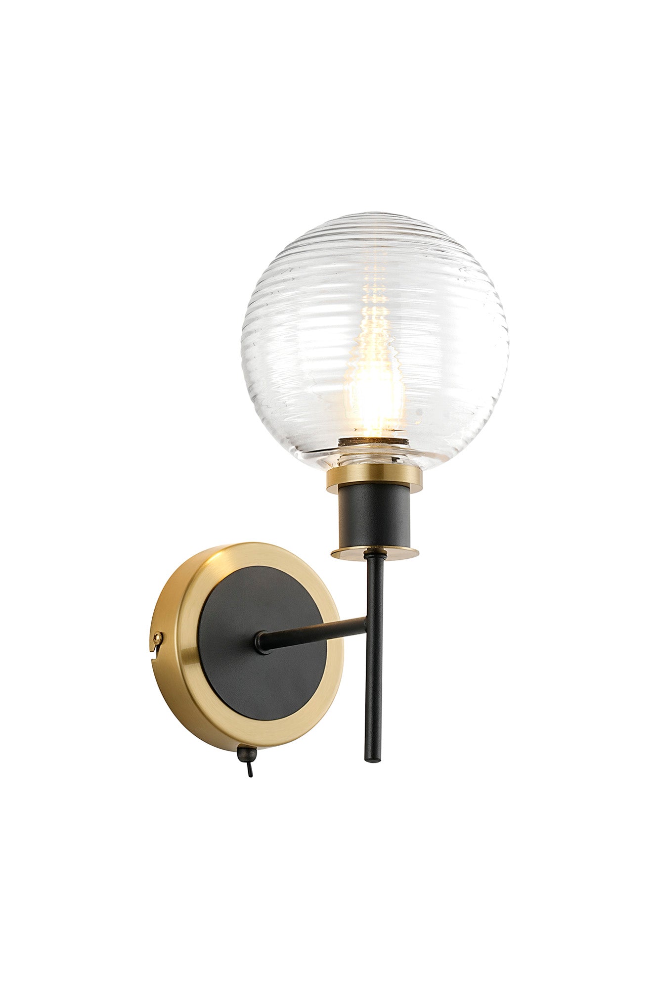 Cassie Brass Clear Ribbed 