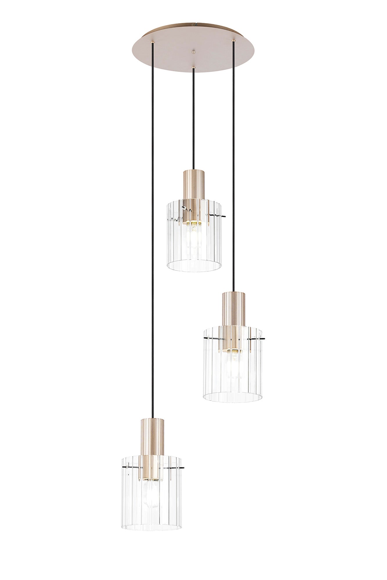 Hailey 3Lt Cluster Wide Line Glass - Various Colours