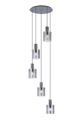 Hailey 5Lt Wide Ribbed Cluster Pendant - Various Colours