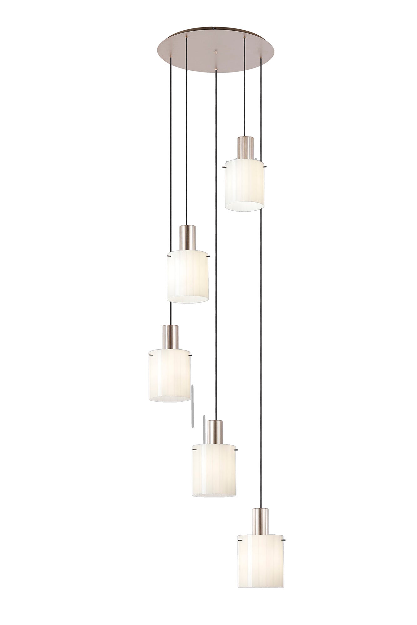 Hailey 5Lt Round Pendant Narrow Line Glass - Various Colours